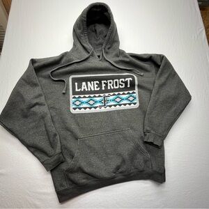 Lane Frost Hoodie Pullover Dk Gray Men's XL Athletic Rodeo Fall Winter Spring